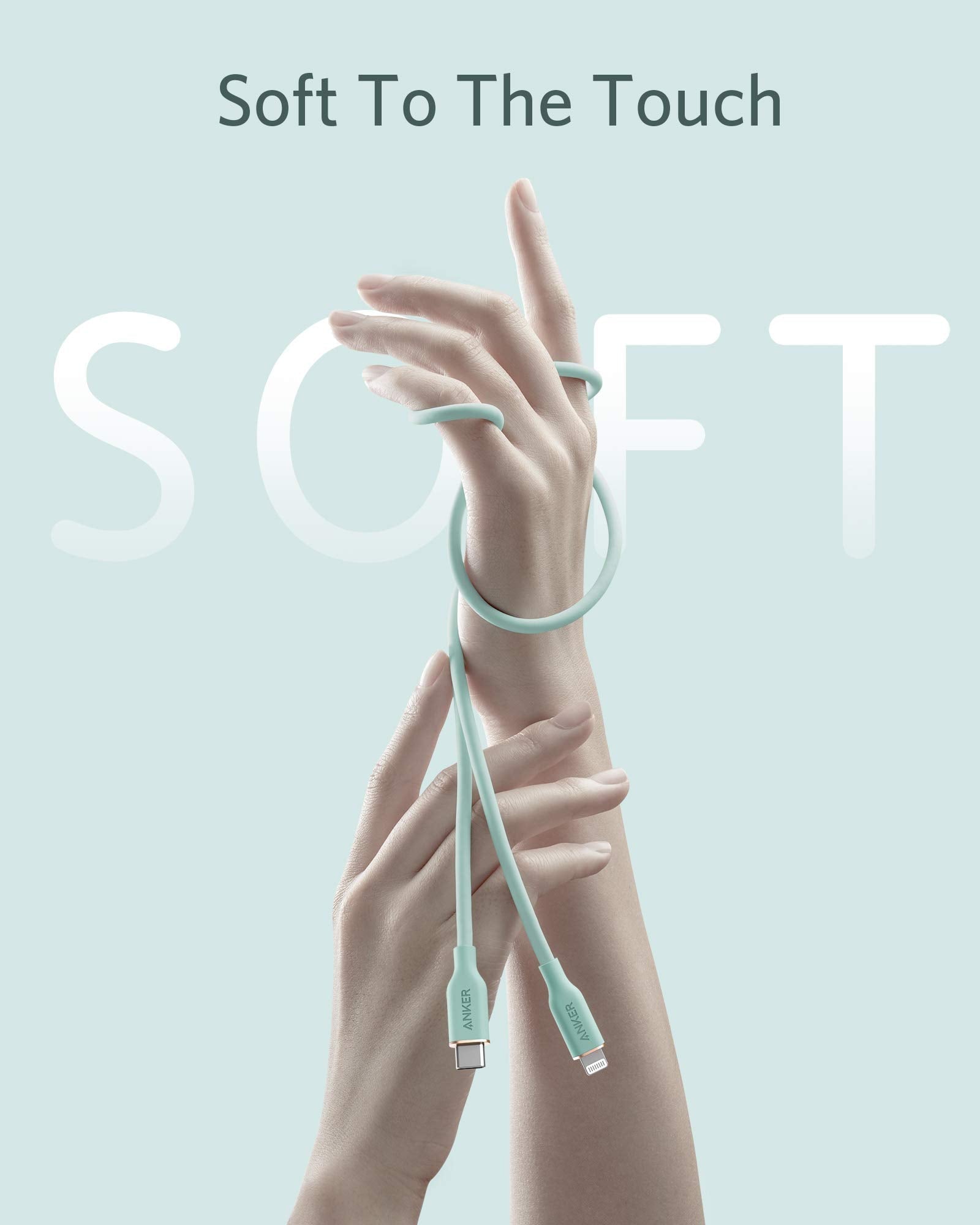 cable wrapped around hands with soft texture for Keyword
