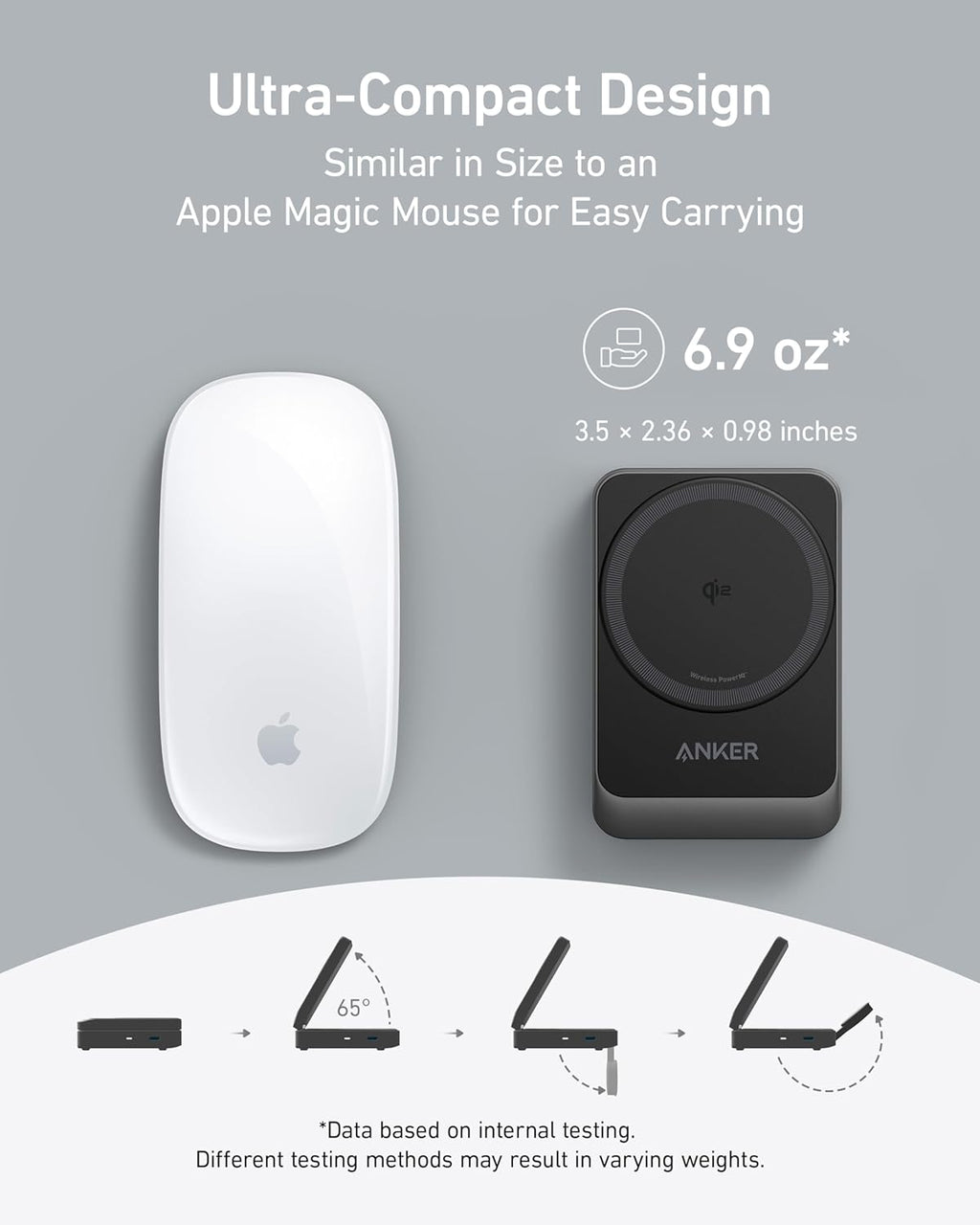 with ultra-compact charger similar to Apple mouse