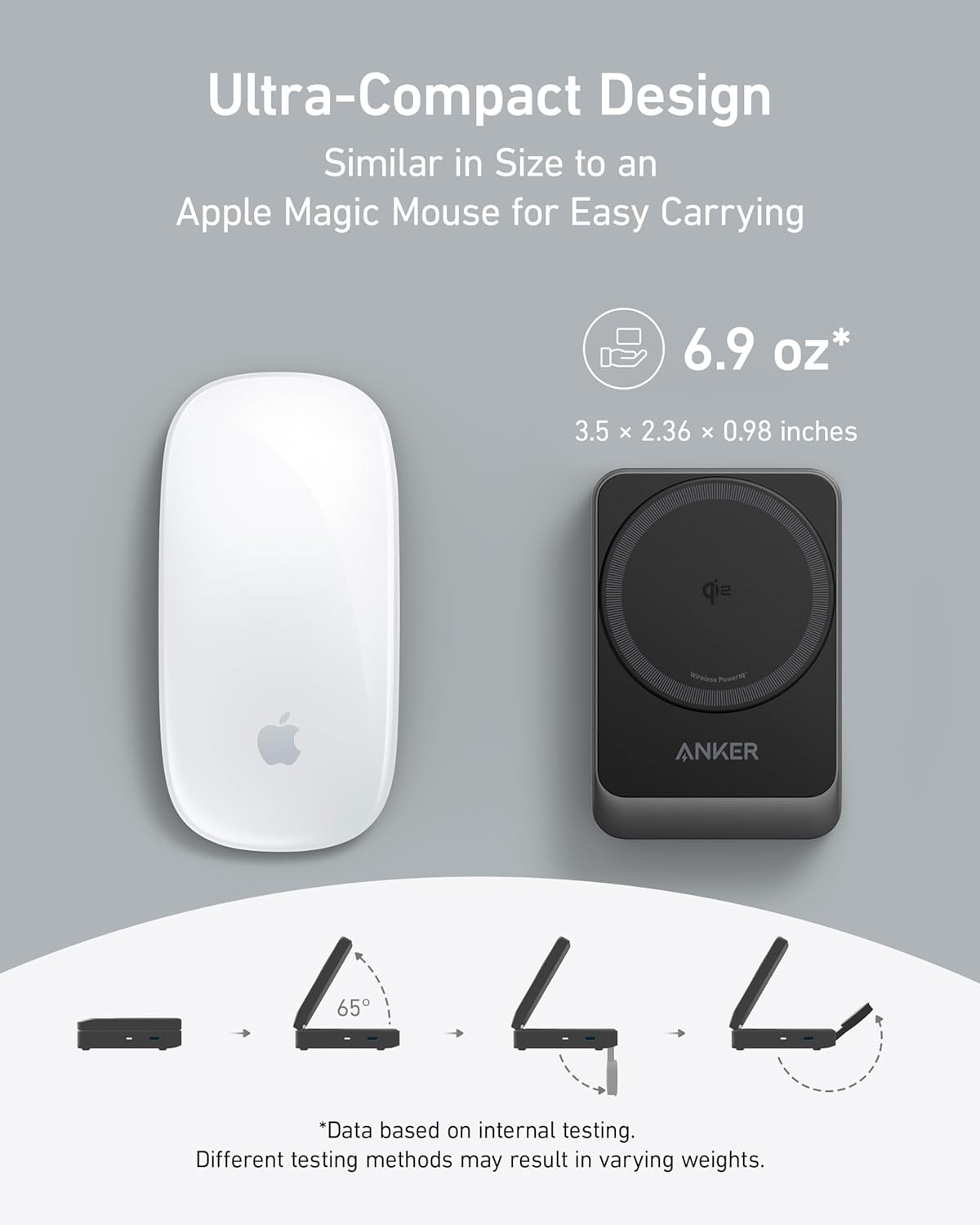 with ultra-compact charger similar to Apple mouse