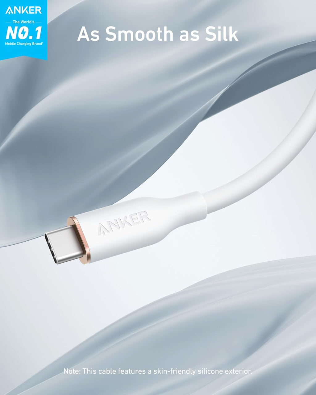 cable with skin-friendly silicone for smooth charging