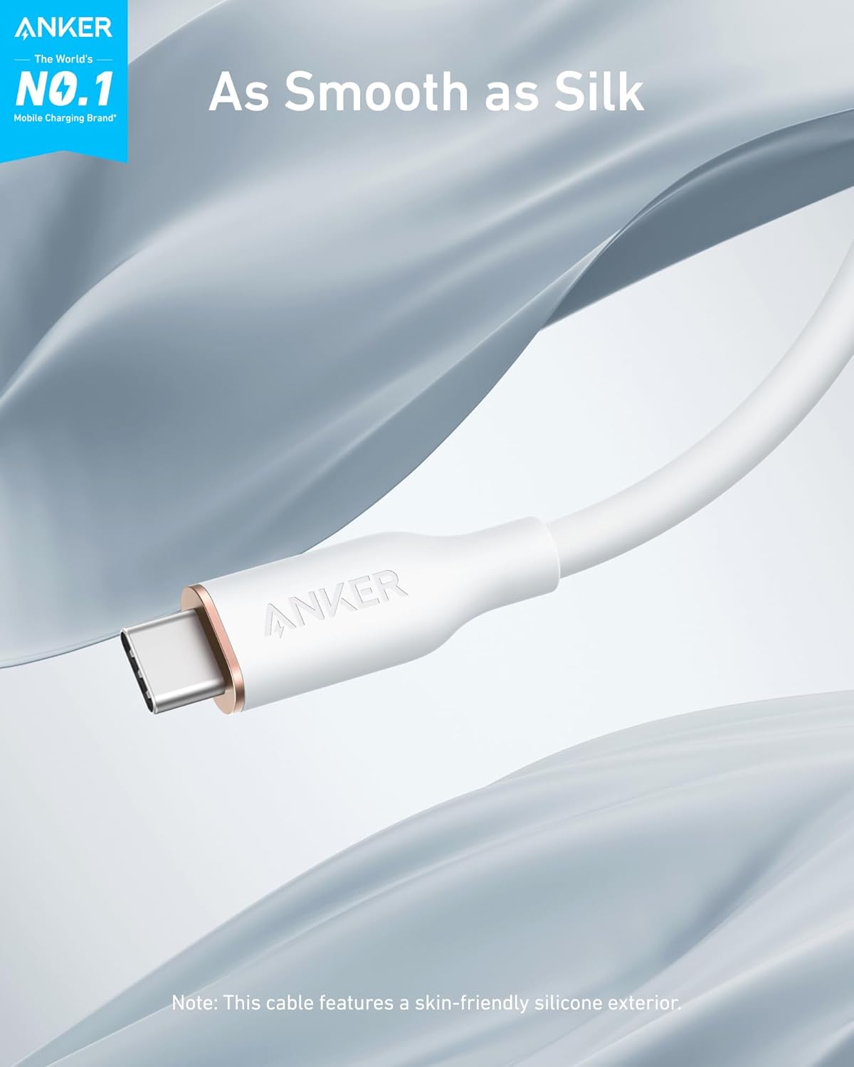 cable with skin-friendly silicone for smooth charging