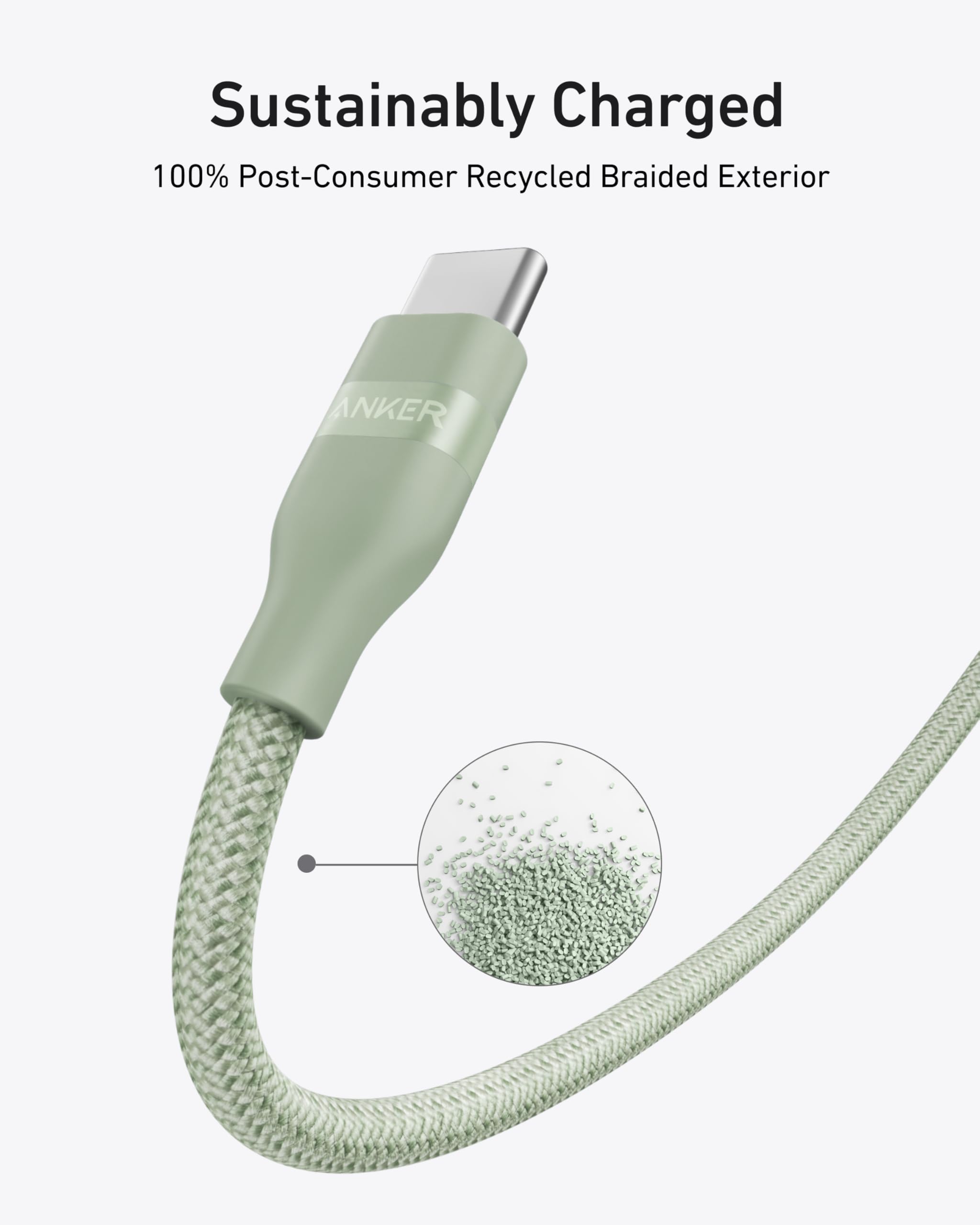 USB-C to USB-C Cable (3 ft / 6 ft, 240W, Upcycled-Braided)