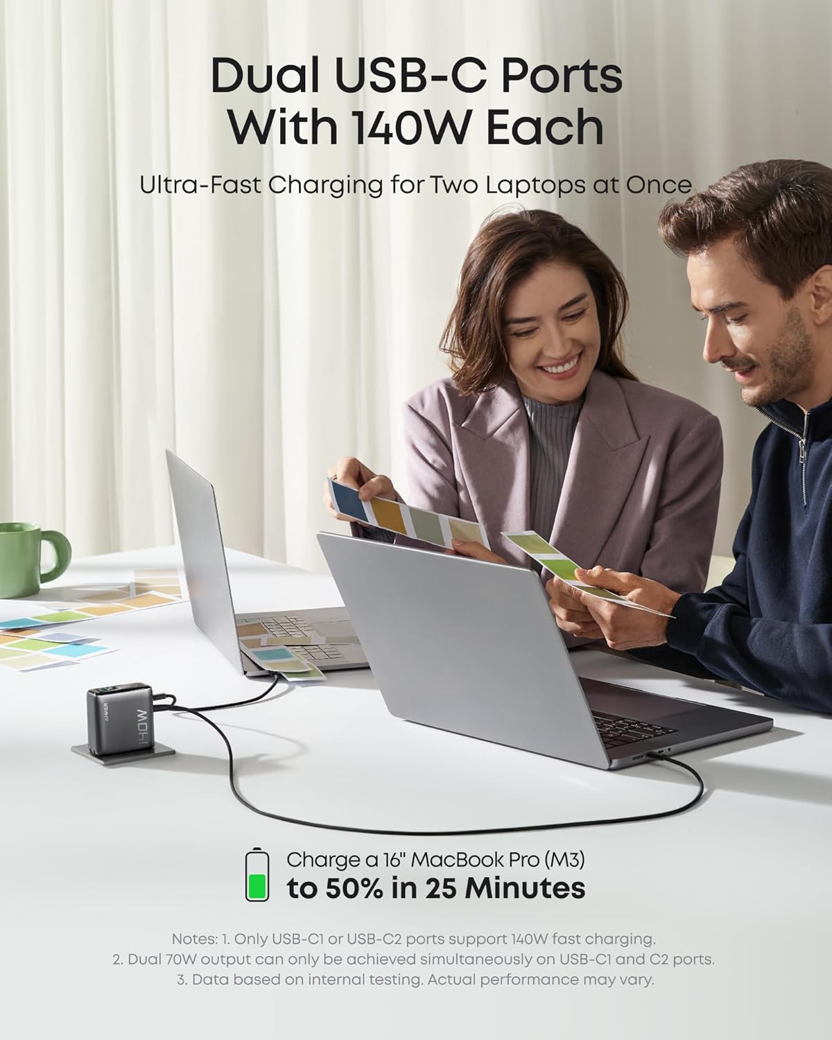 Charger (140W, 4-Port, PD 3.1) with USB-C Cable
