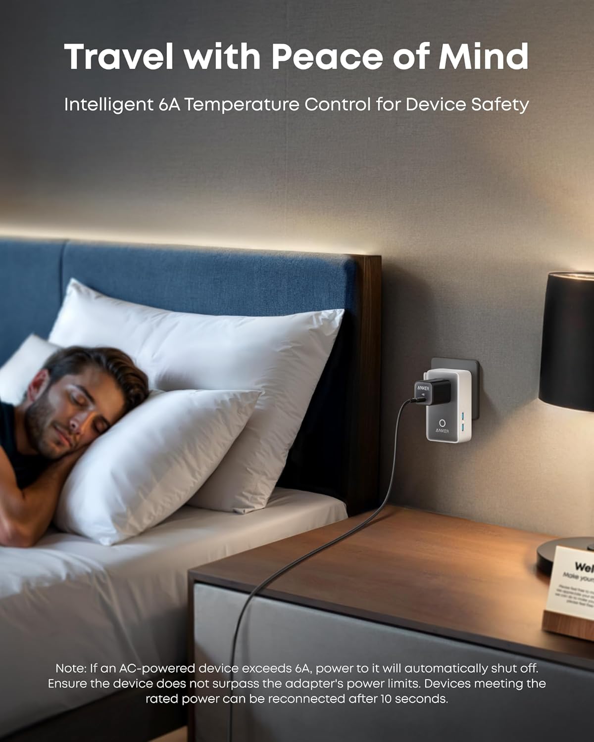 adapter for device safety with temperature control in bedroom