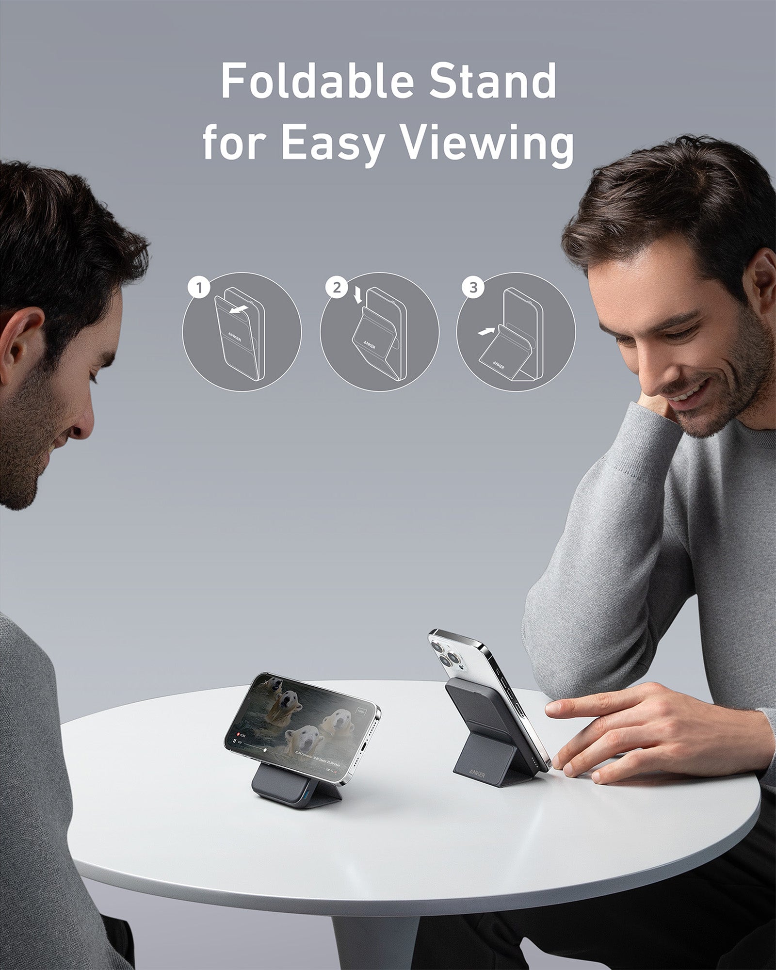 foldable stand for mobile viewing with easy setup