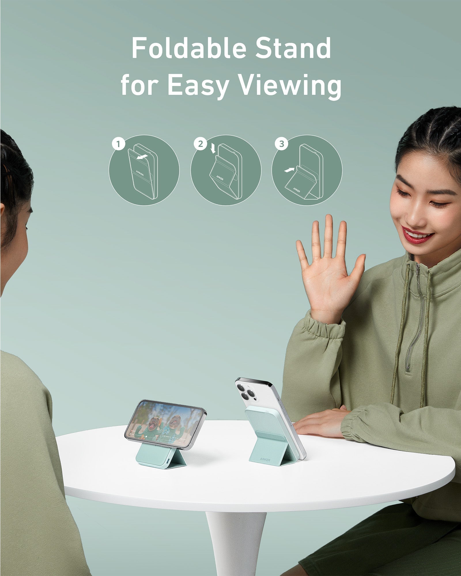 magnetic foldable stand for phones with easy viewing