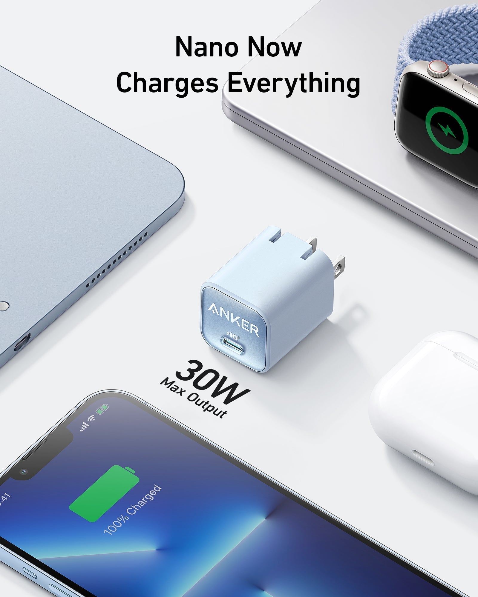 charger with 30W max output for charging devices