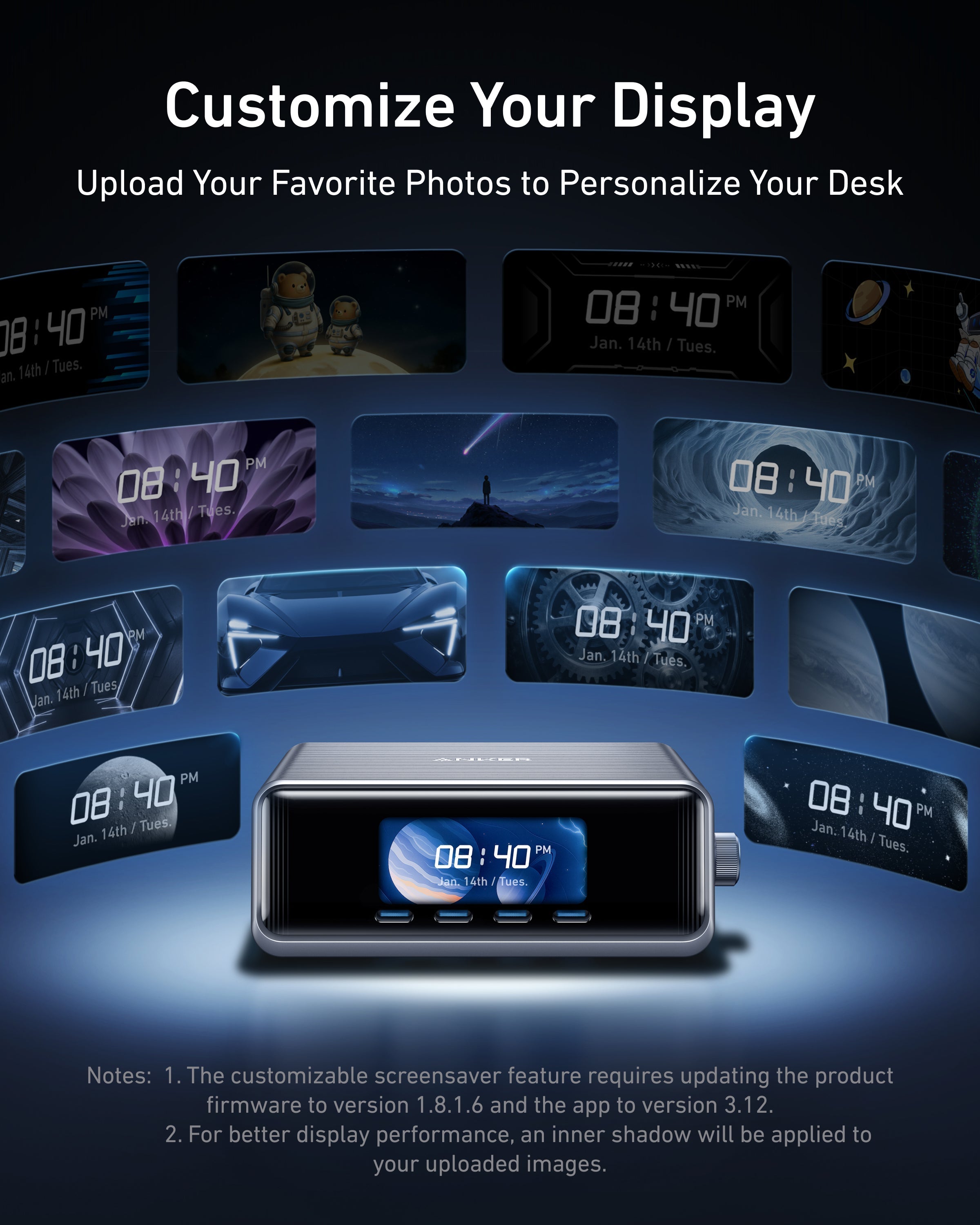 display customization with uploaded photos for Keyword