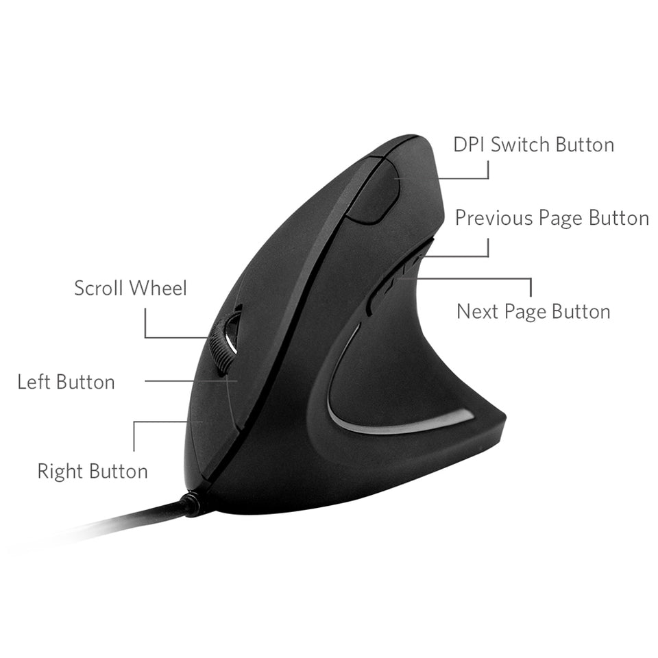 Refurbished Ergonomic Optical USB Wired Vertical Mouse