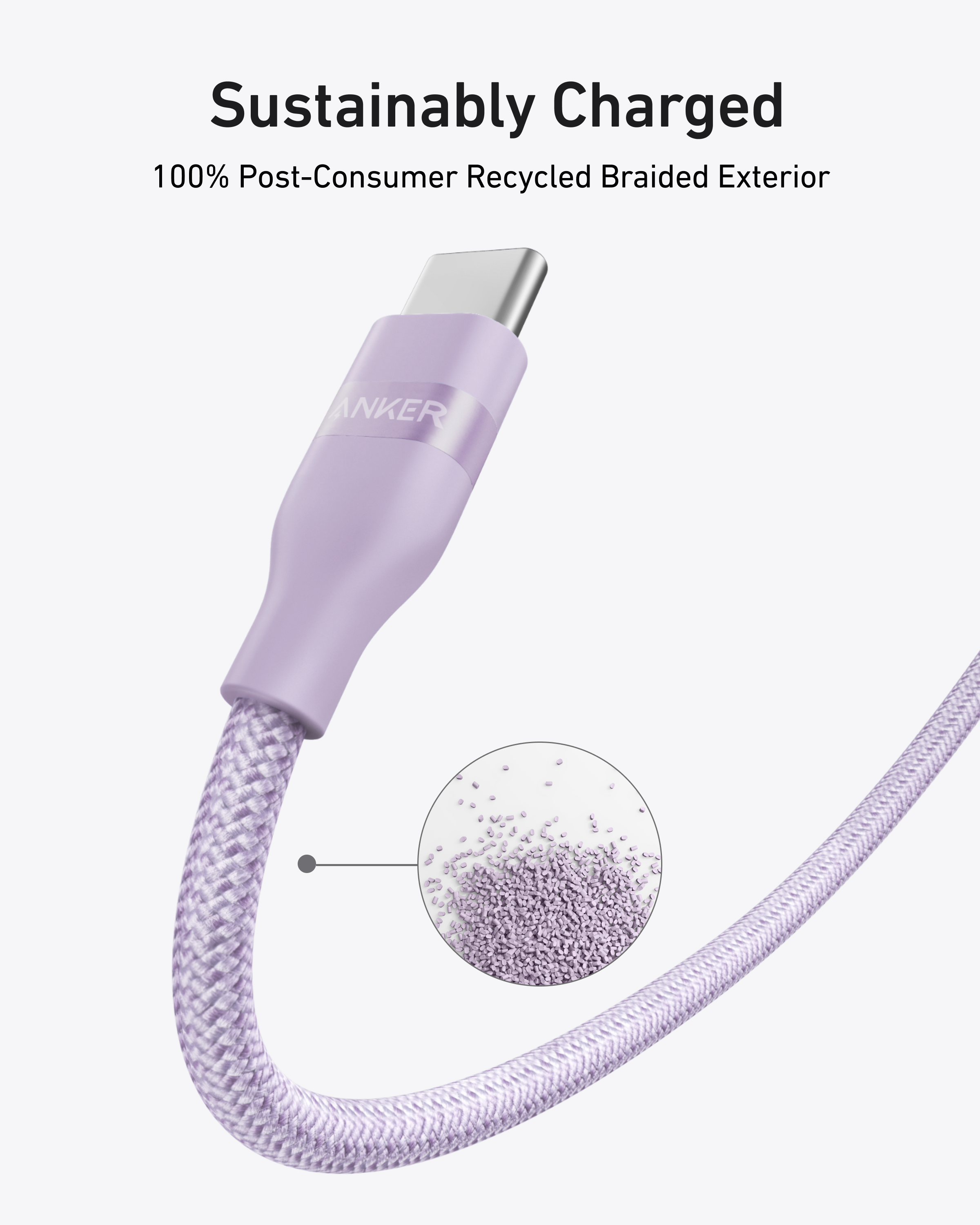 USB-C to USB-C Cable (3 ft / 6 ft, 240W, Upcycled-Braided)