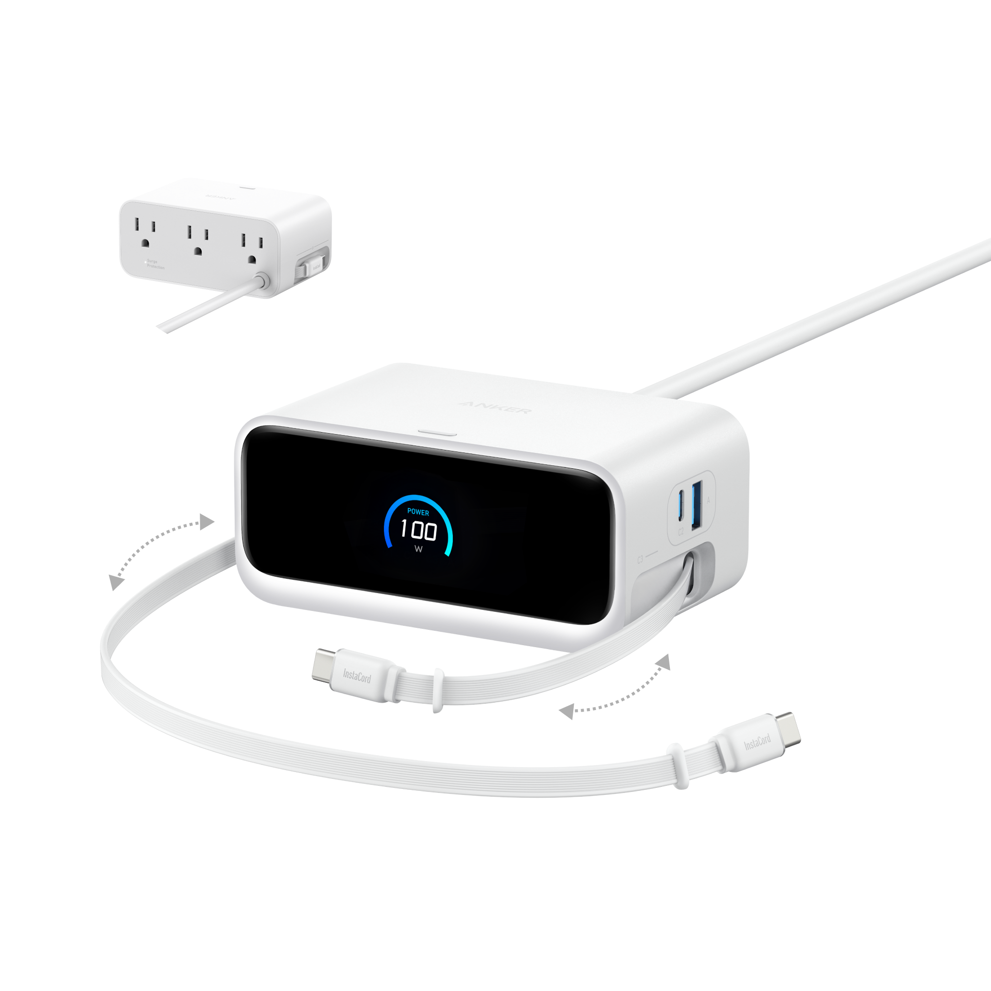 Nano Charging Station (7-in-1, 100W) and Nano Charger (45W) with Cable