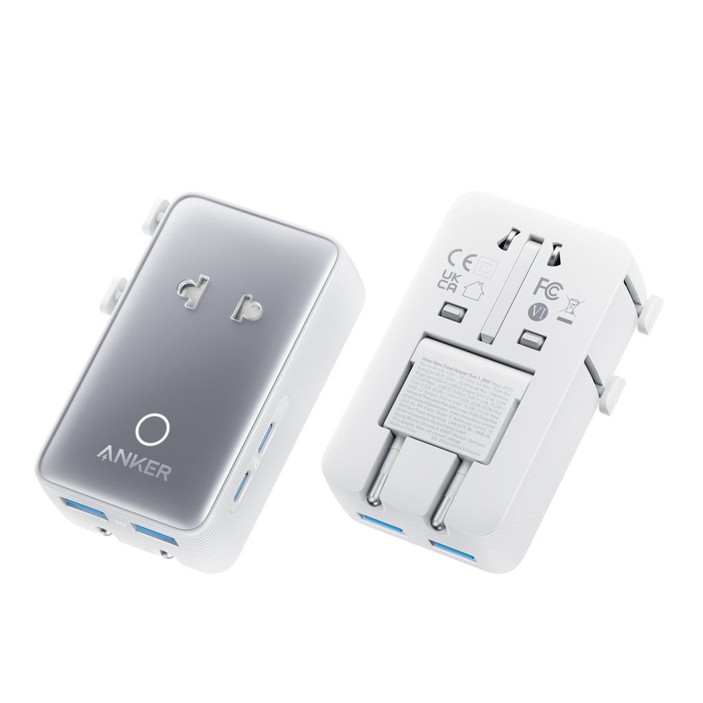 MagGo Wireless Charging Station (3-in-1, Foldable Pad) and Nano Travel Adapter (5-in-1, 20W, 1-Pack)