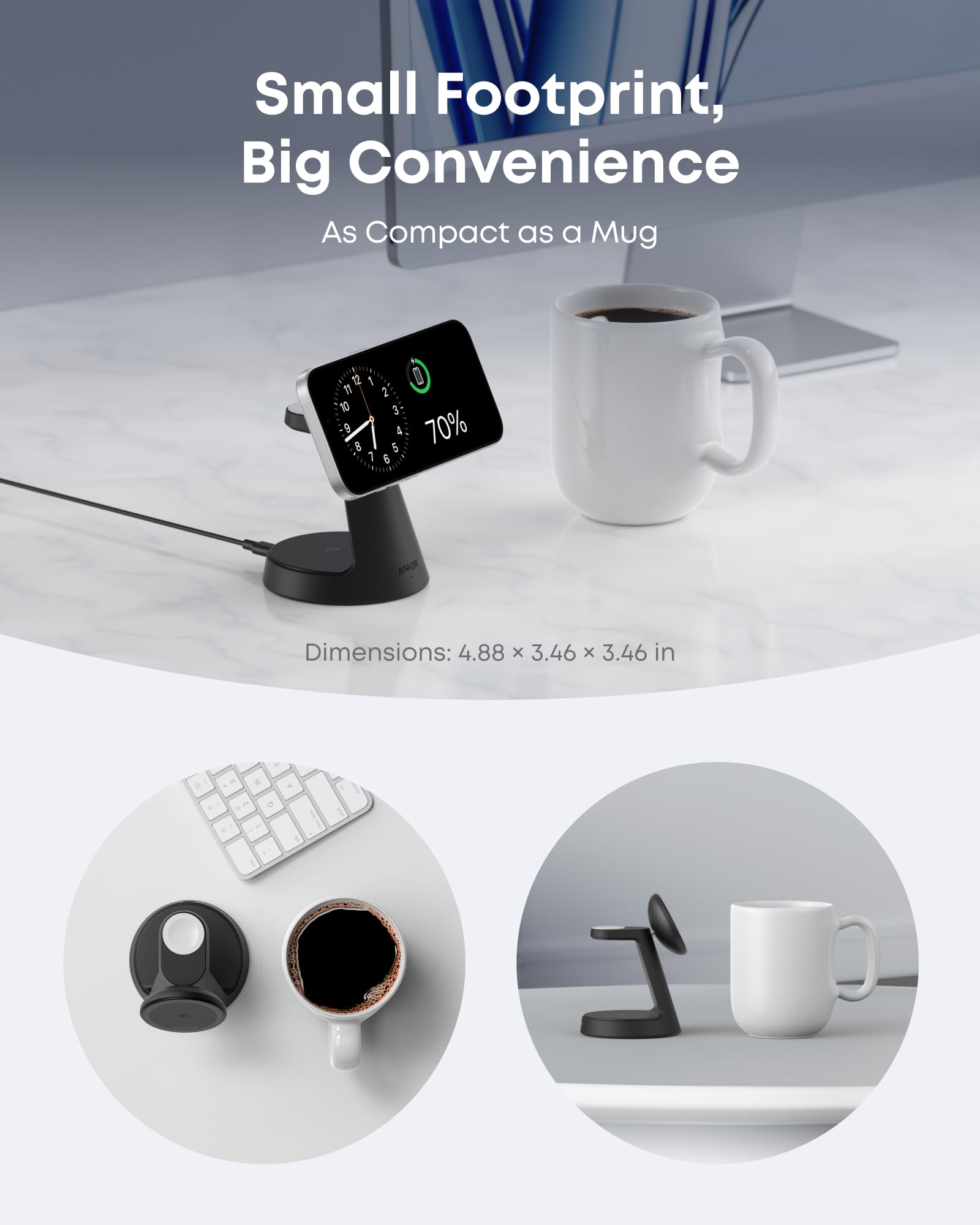 charger with compact design for space-saving convenience