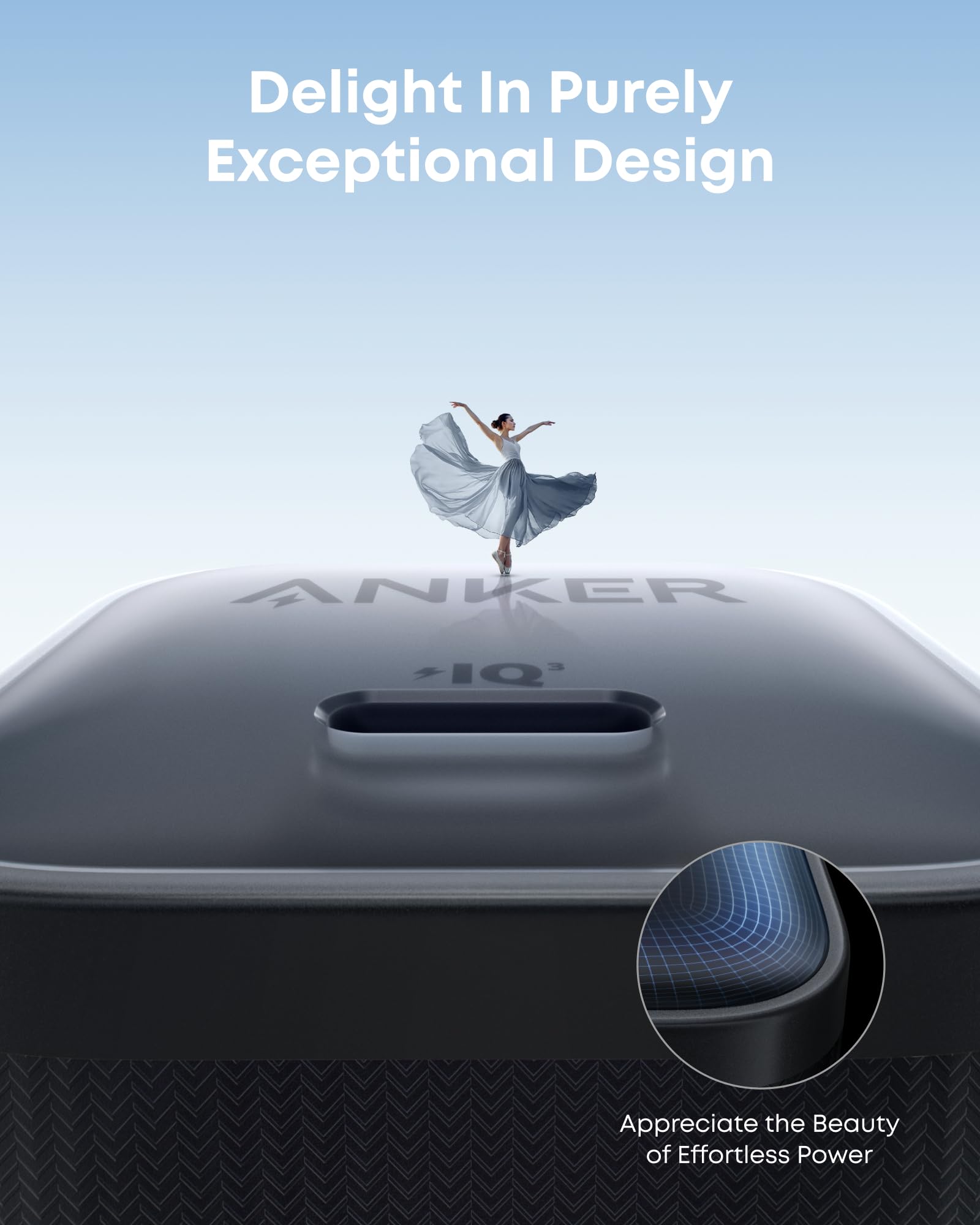 with elegant charging port and ballet dancer for exceptional design.