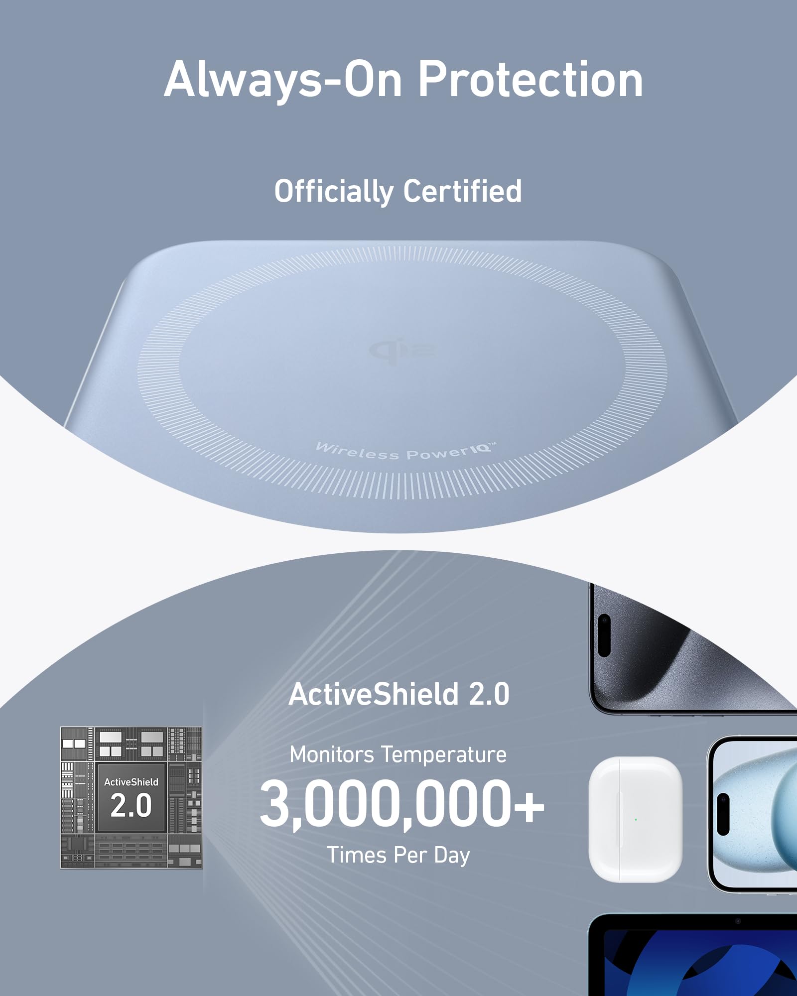 power bank with ActiveShield 2.0 for officially certified temperature monitoring.