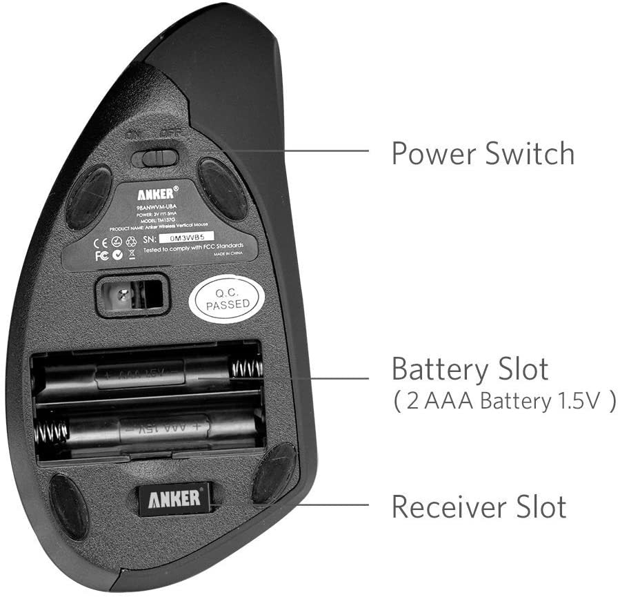 Refurbished 2.4G Wireless Vertical Ergonomic Optical Mouse