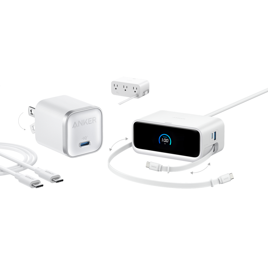 Nano Charging Station (7-in-1, 100W) and Nano Charger (45W) with Cable
