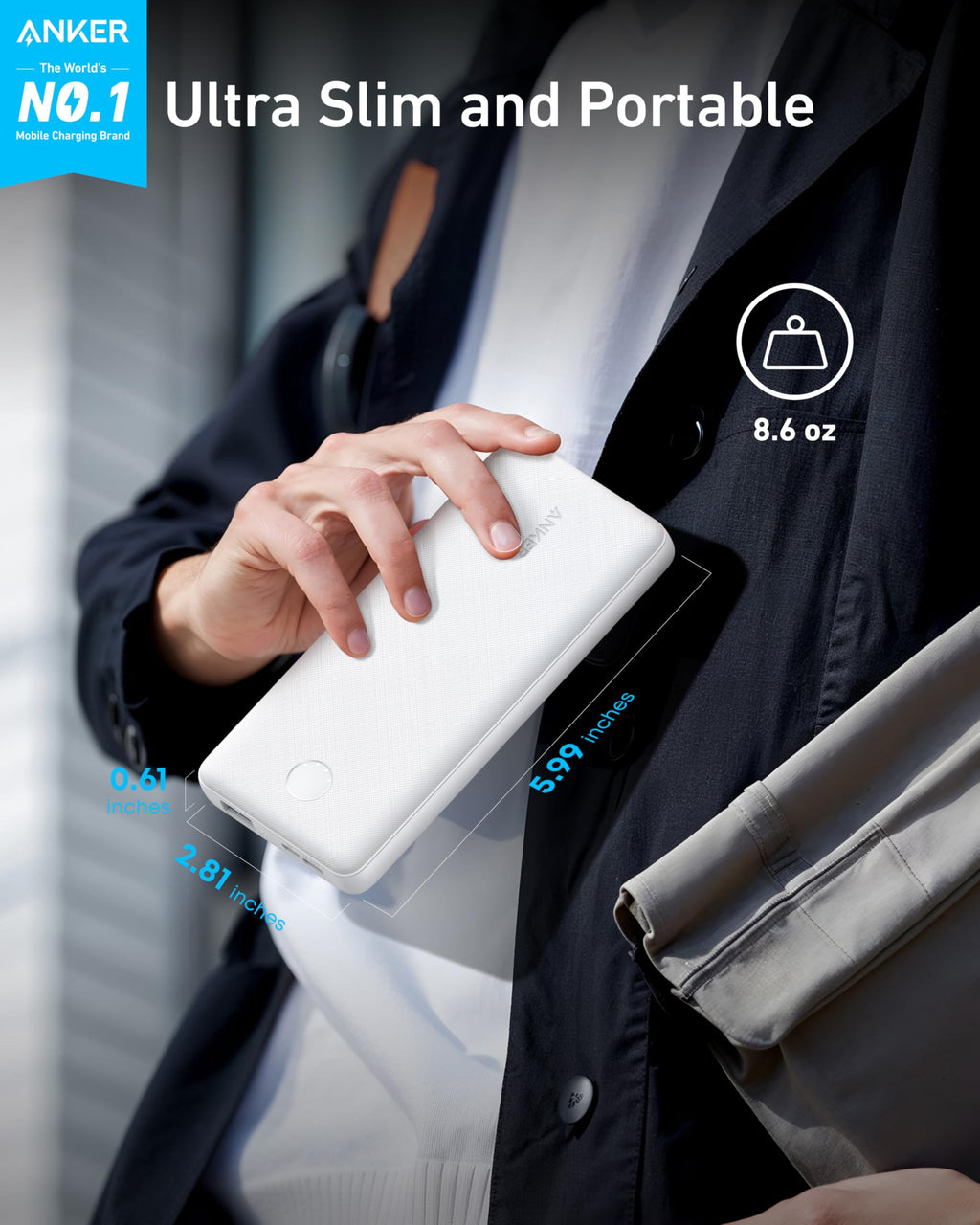 portable power bank with slim size for easy carrying