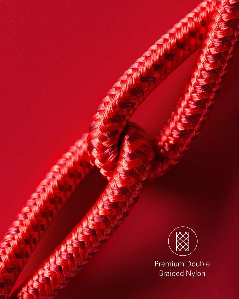 red braided cable with double nylon for strength